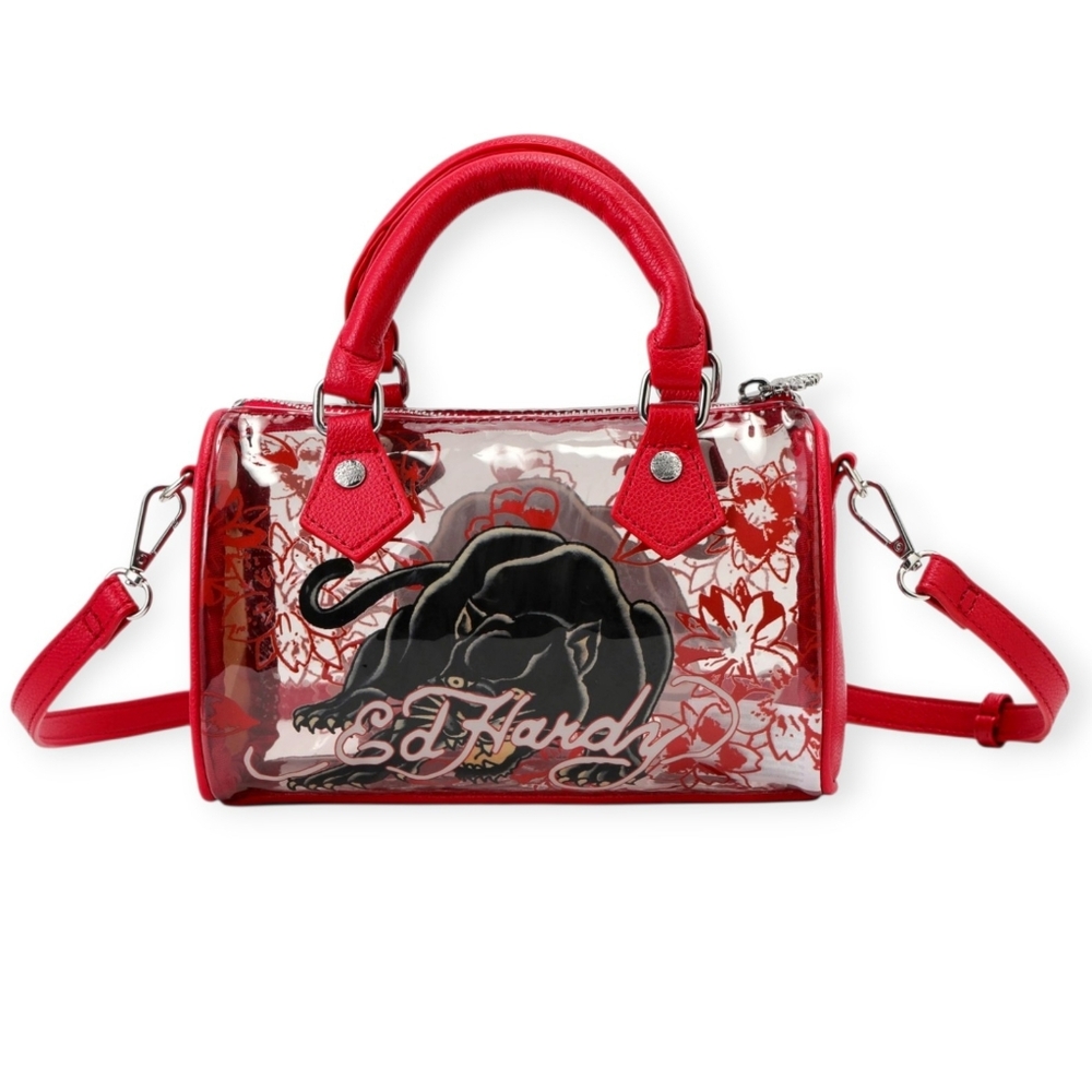 Ed Hardy Panther Clear Crossbody Satchel Beach Bag - Picture 3 of 13